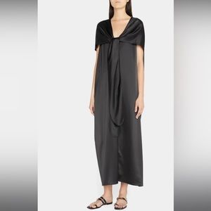 Knot-Detail Cape Maxi Dress